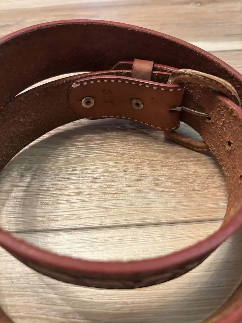 Handmade Mexican Leather Western Belt with Greek Key Embroidery